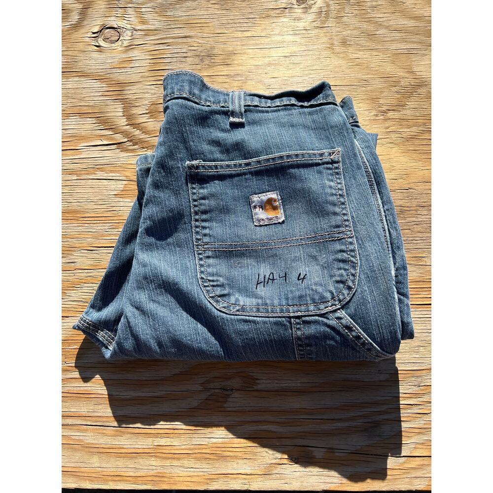 Carhartt‎ Jeans Mens 36x30 Blue Denim Carpenter Utility Work Pants Straight Leg